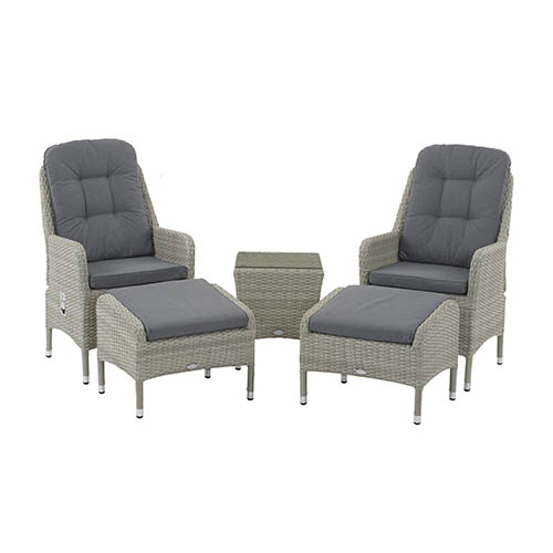 Portobello Recliner Set with Eco Cushions & 2 Footstools & Coffe